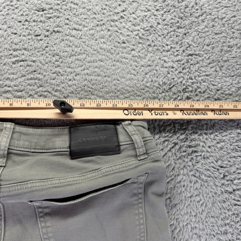 Express Jeans Mens 31x32 Gray Cotton Denim Straight Slim Travel Workwear Stretch - Picture 8 of 11
